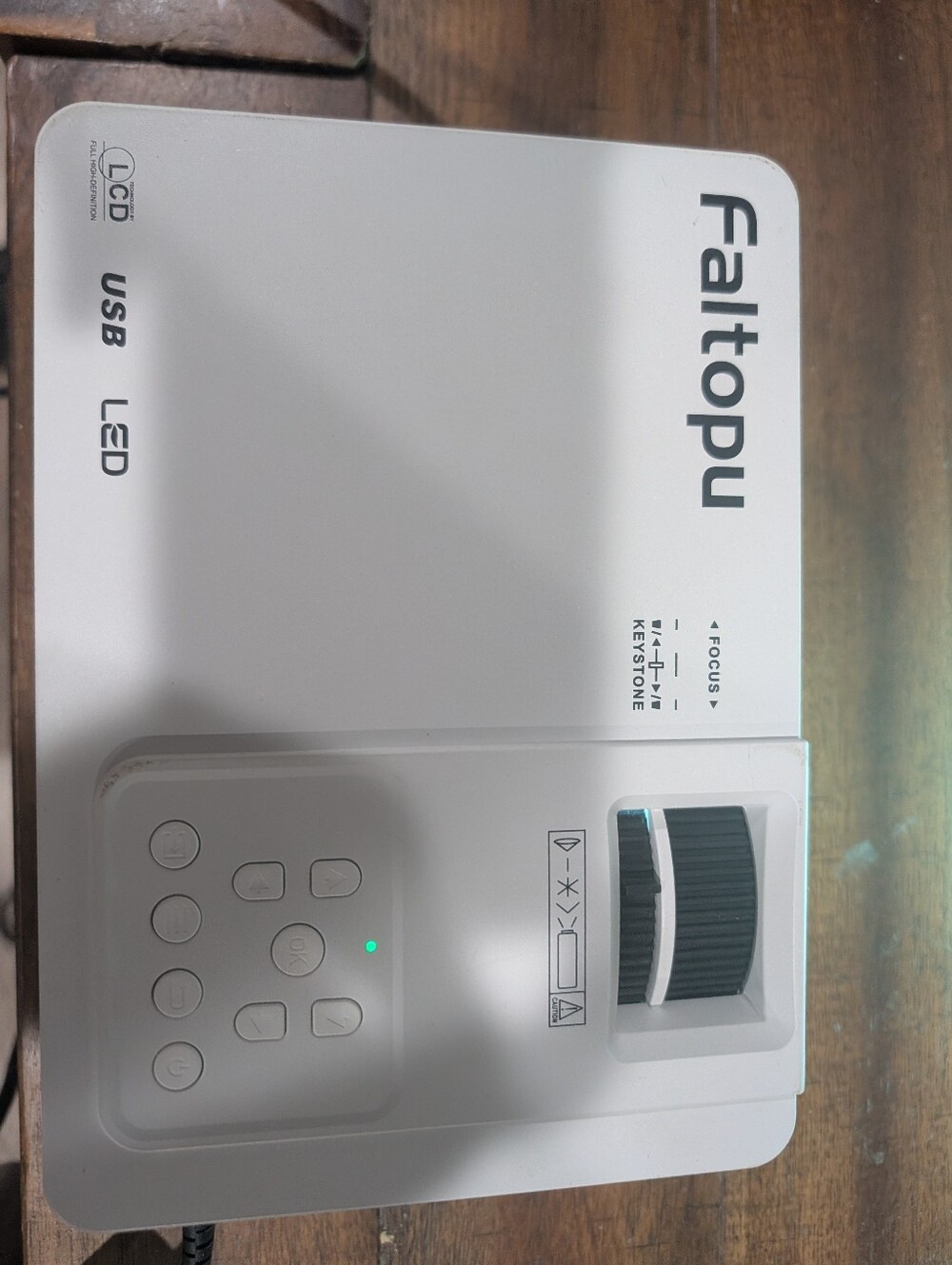 White Portable LED Projector - Compact USB Home Theater
